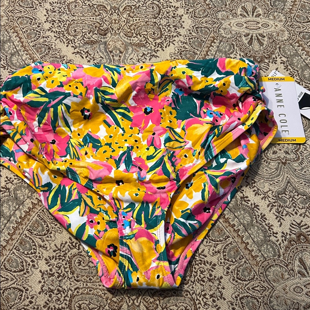 Anne Cole Multicolor Floral Shirred Bikini Bottom - Picture 4 of 6